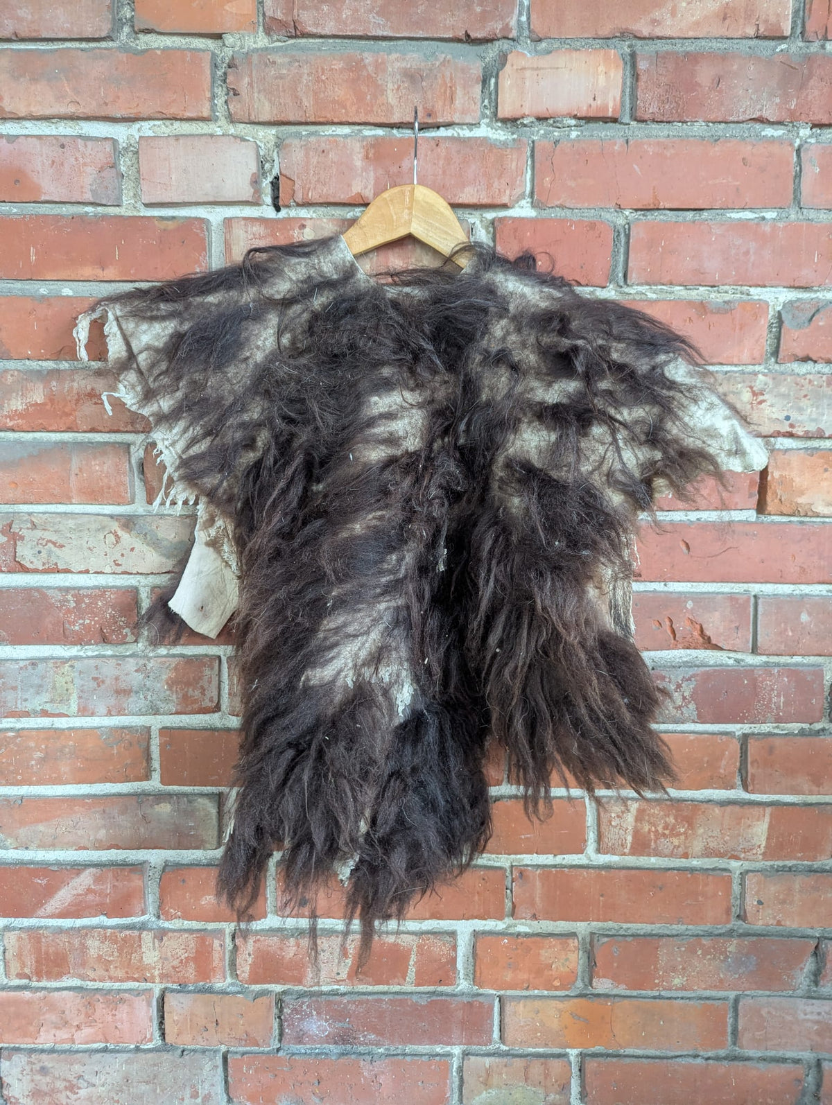 Post Apocalyptic Fur Cloak – Endzeit LARP Fellumhang – Real Sheepskin – Viking Barbarian Halloween – Einzelstück H8