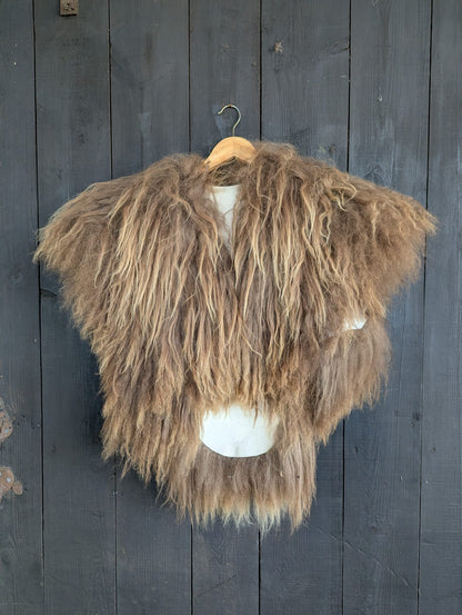 Viking Fur Cloak Brown XL – Real Icelandic Sheepskin – Wikinger Fellumhang – Rustikal Wild – Einzelstück 617
