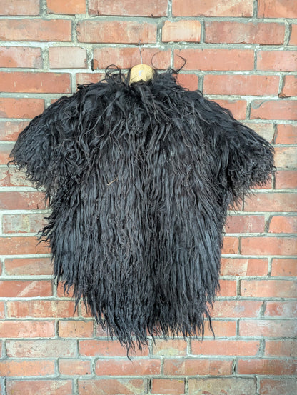 Viking Fur Cloak Black XXL – Real Scandinavian Sheepskin – Wikinger Fellumhang –  Einzelstück 728
