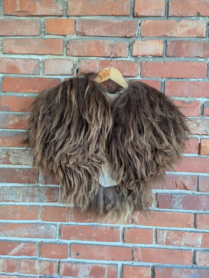 Viking Shoulder Fur Brown Blonde – Wikinger Schulterfell – Mittelalter Fell – Einzelstück 734