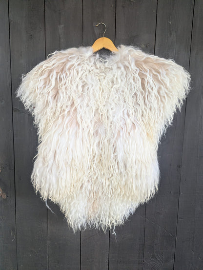 Viking Fur Cloak Blonde XL – Real Icelandic Sheepskin – Wikinger Fellumhang – Nordic Fur – Einzelstück 737