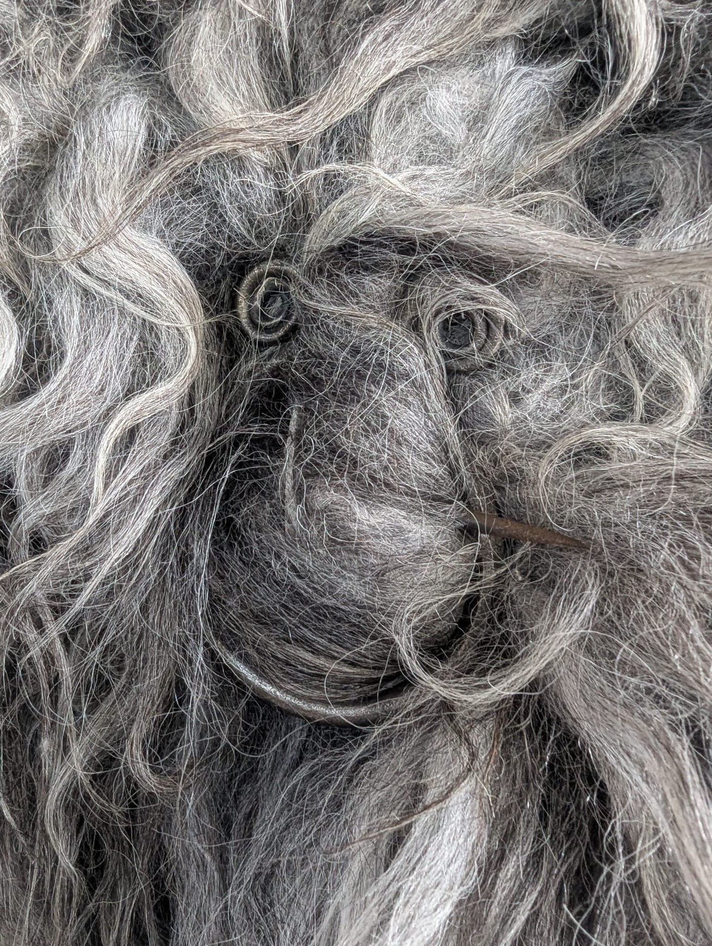 Viking Fur Cloak Grey White Mega XXL – Wikinger Fellumhang – Einzelstück 738