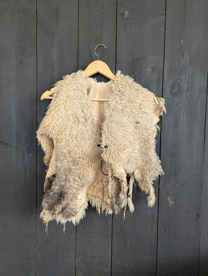 Viking Shoulder Fur – Real Heidschnucke Sheepskin – Wikinger Schulterfell – Mittelalter Halloween – Einzelstück H5