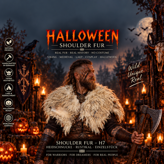 Viking Shoulder Fur Natural – Real Heidschnucke Sheepskin – Wikinger Schulterfell – Mittelalter – Einzelstück H7