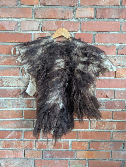 Post Apocalyptic Fur Cloak – Endzeit LARP Fellumhang – Real Sheepskin – Viking Barbarian Halloween – Einzelstück H8