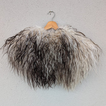 Viking Shoulder Fur – Real Sheepskin Shoulder Cape  – Wikinger Schulterfell- One of a Kind – S4